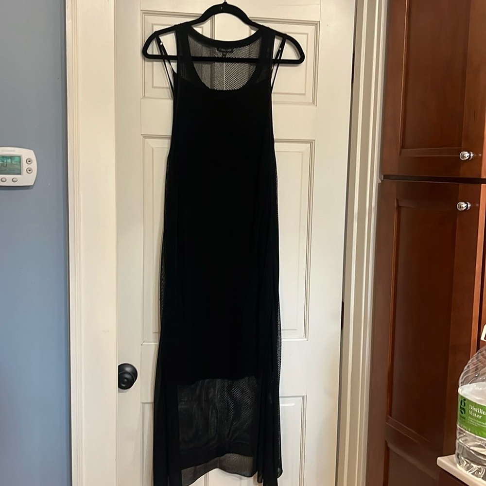 Eileen Fisher Black handkerchief slip dress with knee length slip Dress size xl